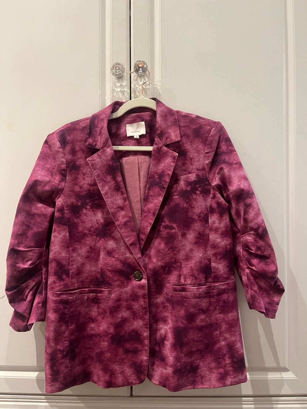 cinq a sept Plum Tie-Dye Single-Button Blazer